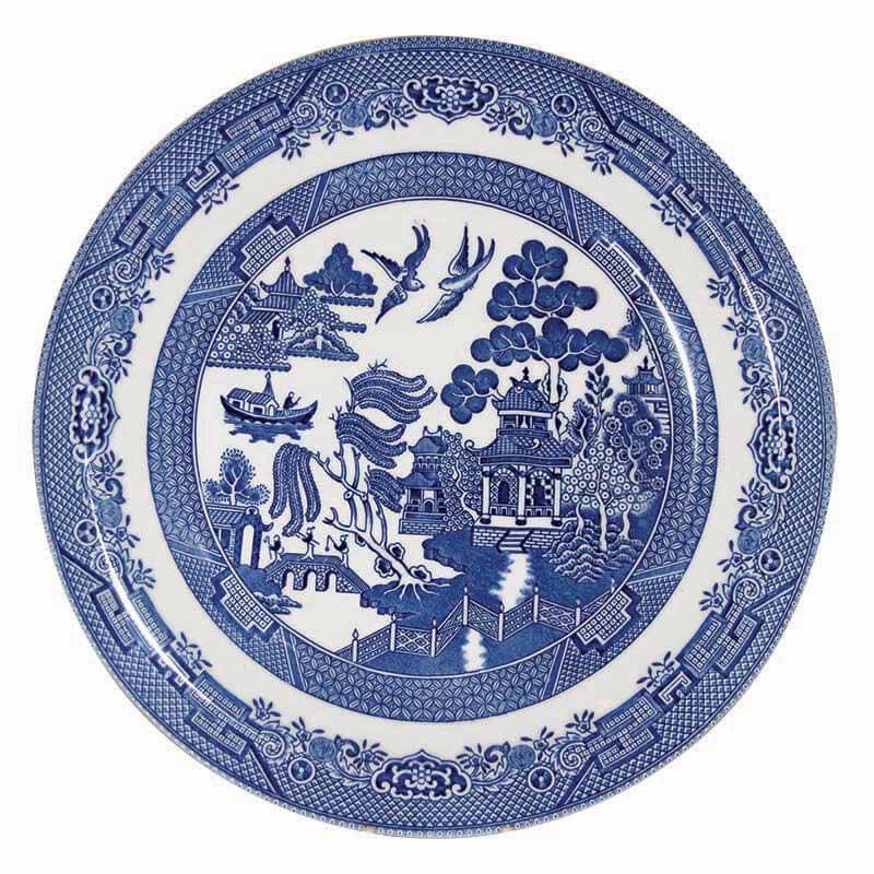 Churchill Blu Willow Mint Dinner Plate, 26 cm - Whole and All