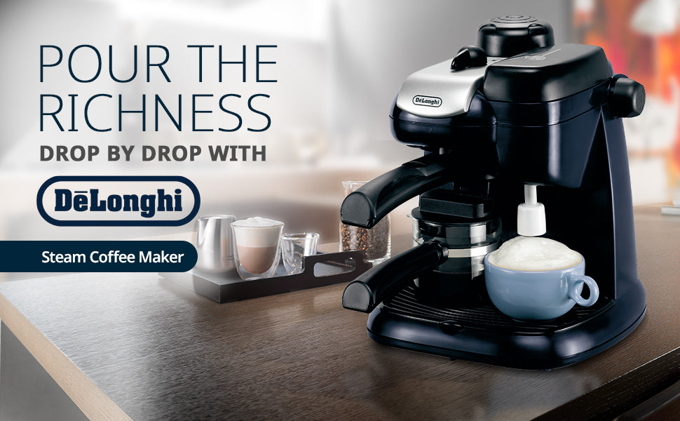 Delonghi Steam Driven 4-Cup Espresso And Coffee Maker (Black)