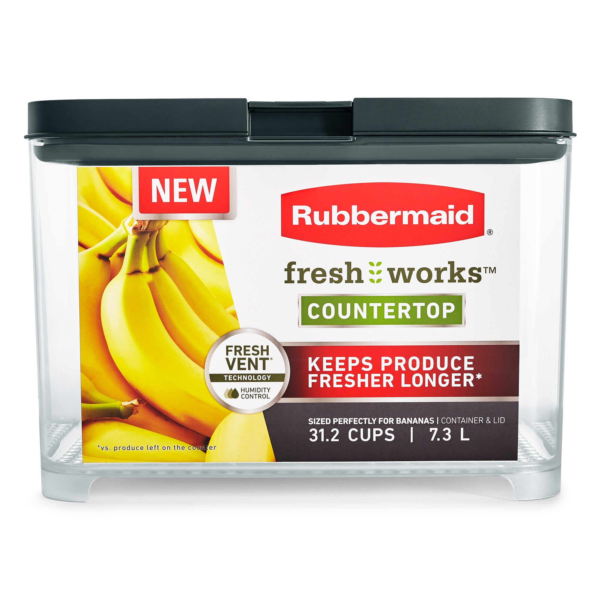 Rubbermaid FreshWorks Countertop Banana Countertop Food Storage Container, 7.3L