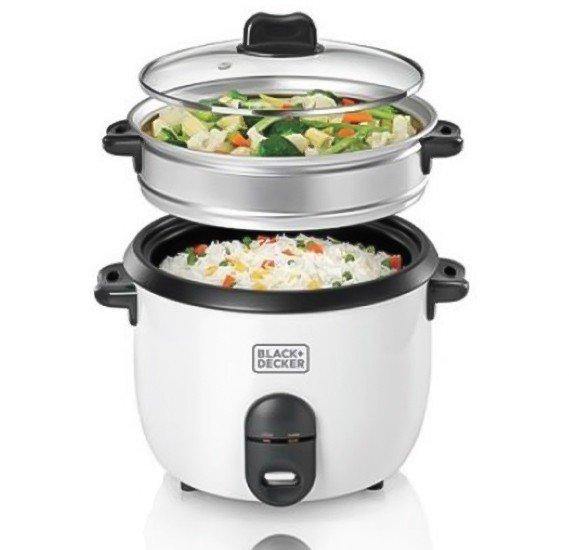 Black+Decker 1.8 Ltr. Non Stick Rice Cooker With Glass Lid - Whole and All