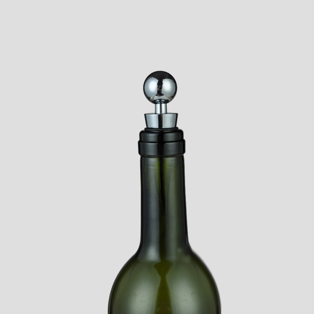 سدادة زجاجة مطلية بالكروم من ميتالتكس ، بطاقة بليستر كارد