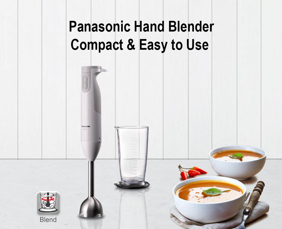 Panasonic MX-GS1WTZ Hand Blender, 4-Blades, 1-Att, 600W (White)