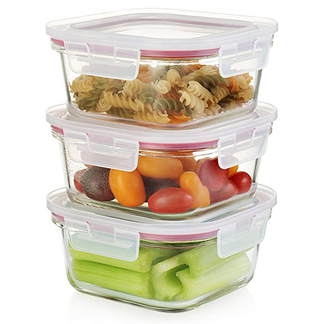 Komax Oven Glass Square Food Storage Container, 520 ml - Whole and All