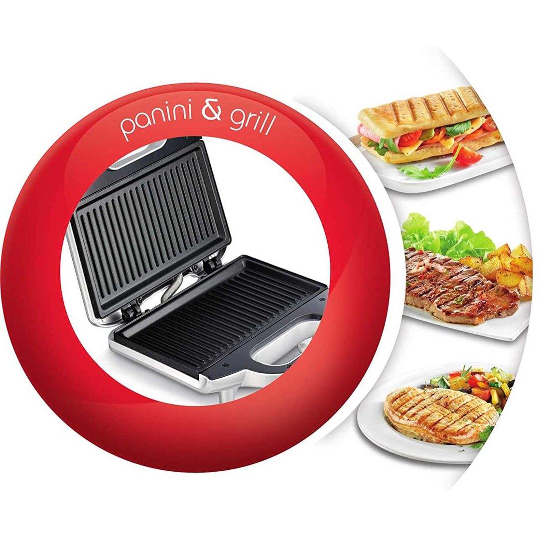 Moulinex Sandwich Maker - Fixed Non Stick Plates,700W (Silver) - Whole and All