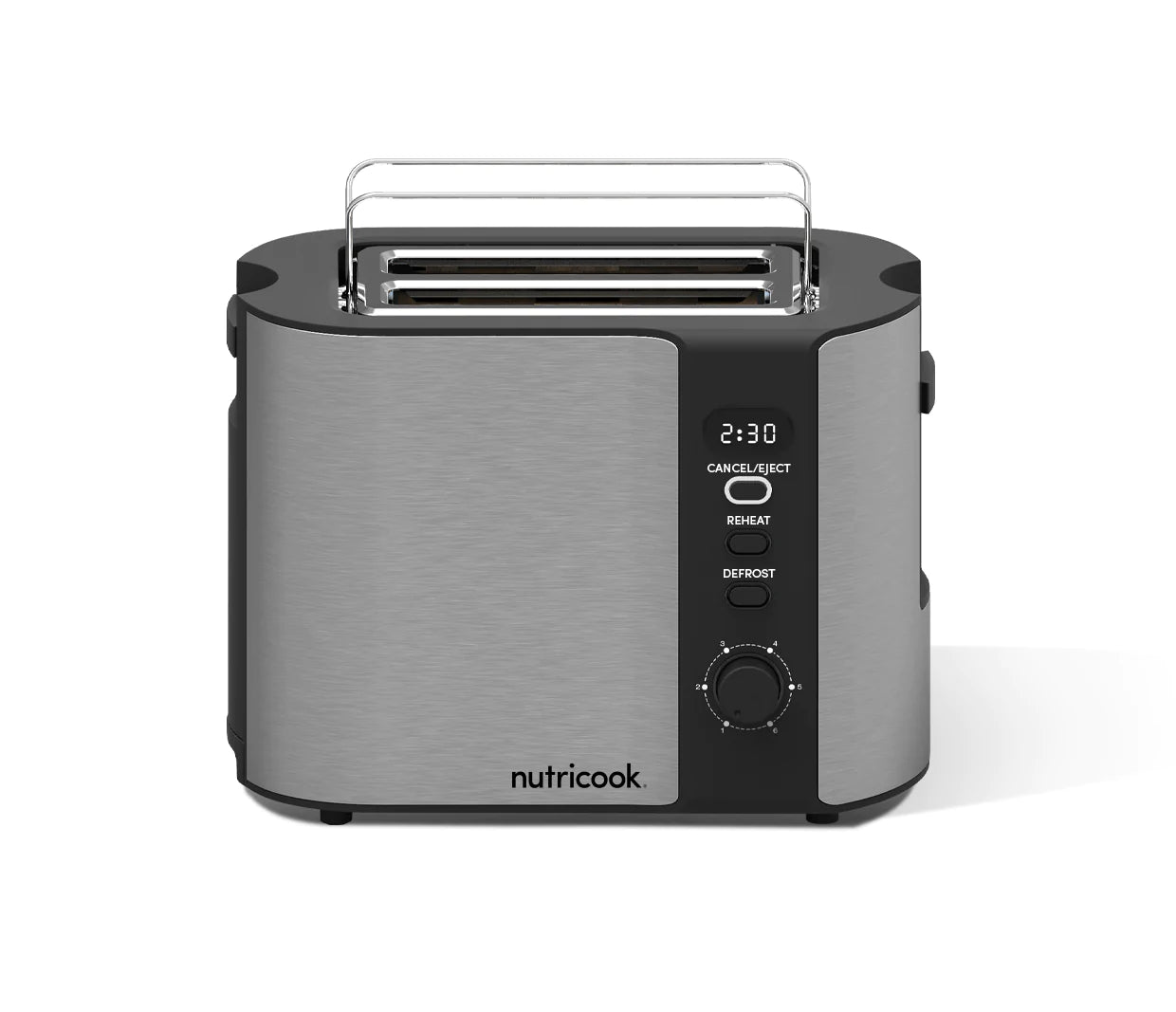 Nutricook 2 Slice Stainless Steel LED Digital Toaster, 800W
