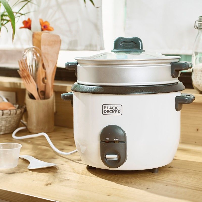 Black+Decker 2.8 L Non Stick Rice Cooker With Glass Lid