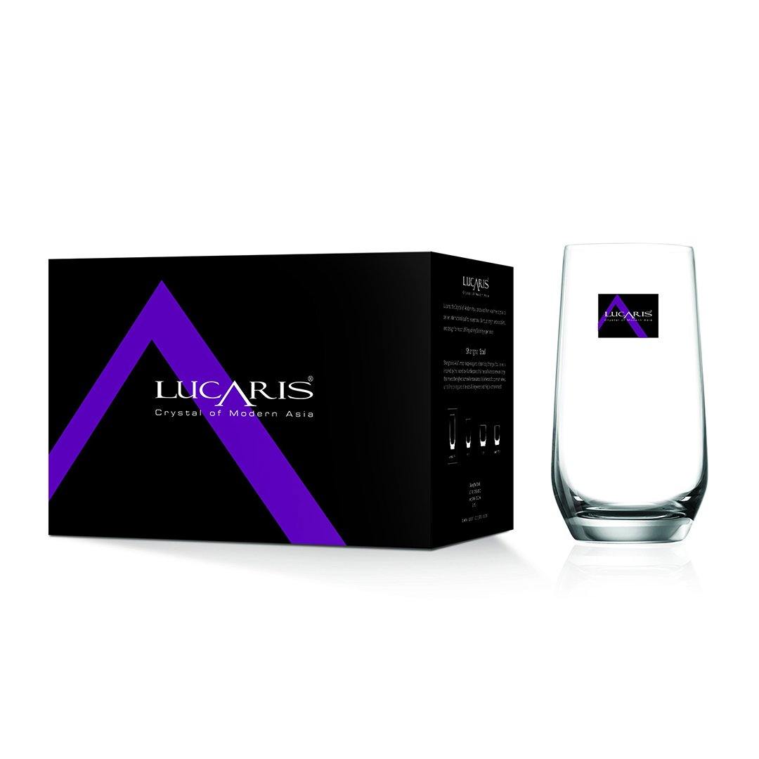 Lucaris Crystal Hong Kong Hip Long Drink Set Of 6 Pcs - Whole and All